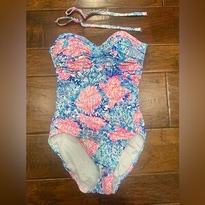 Lilly Pulitzer Pink and Blue One Piece Swimsuit